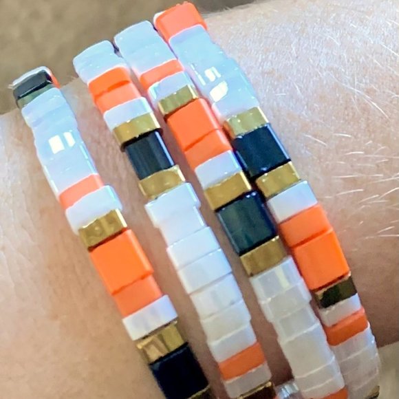 Handmade Friendship Miyuki Tila Glass Beaded Elastic Stretch Bracelets 6 Styles - Picture 10 of 14